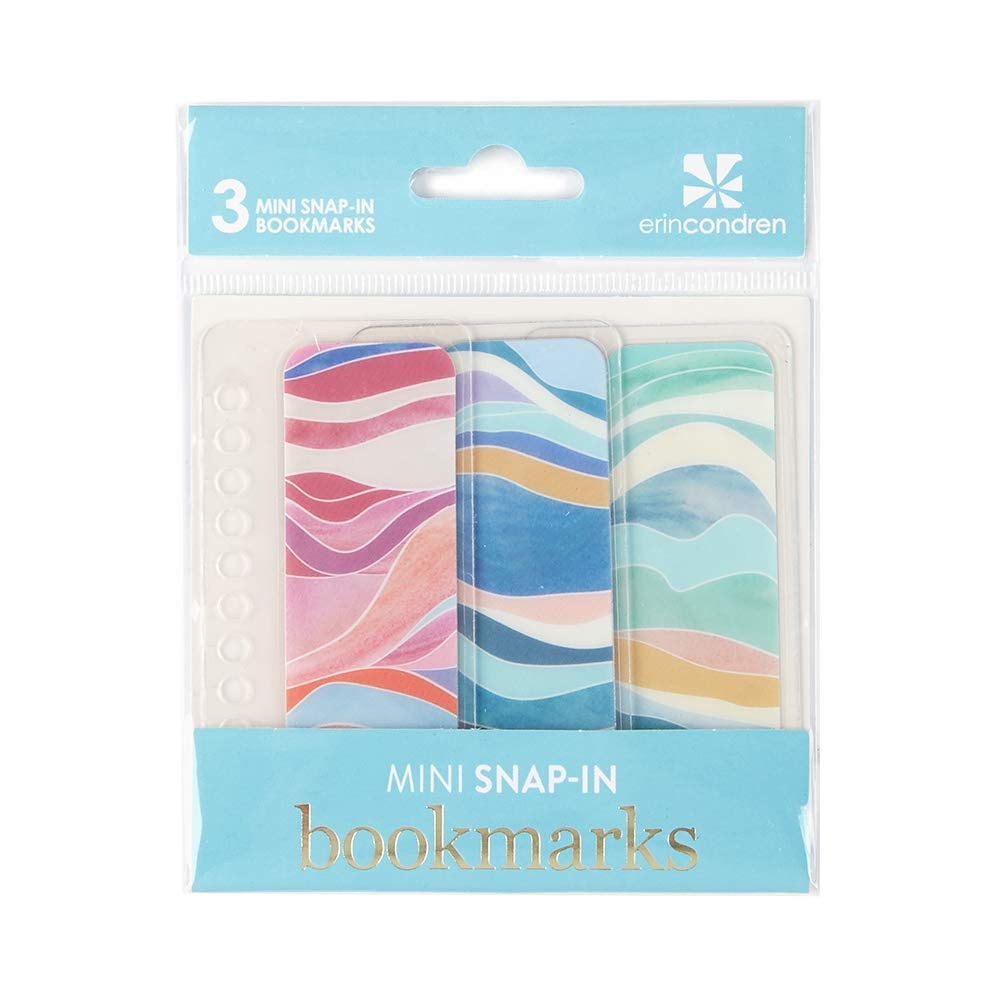 NWT Erin Condren Set of 3 Mini Snap-In Bookmarks in Abstract